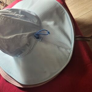 Light Gray Sun Hat with Blue Cord